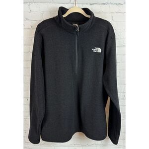 THE NORTH FACE dark gray graphite knit fleece zip mens sweater pullover XL NWOT